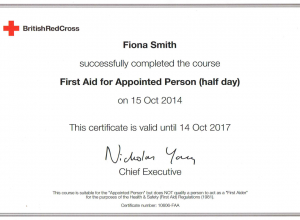 First Aid Certificate